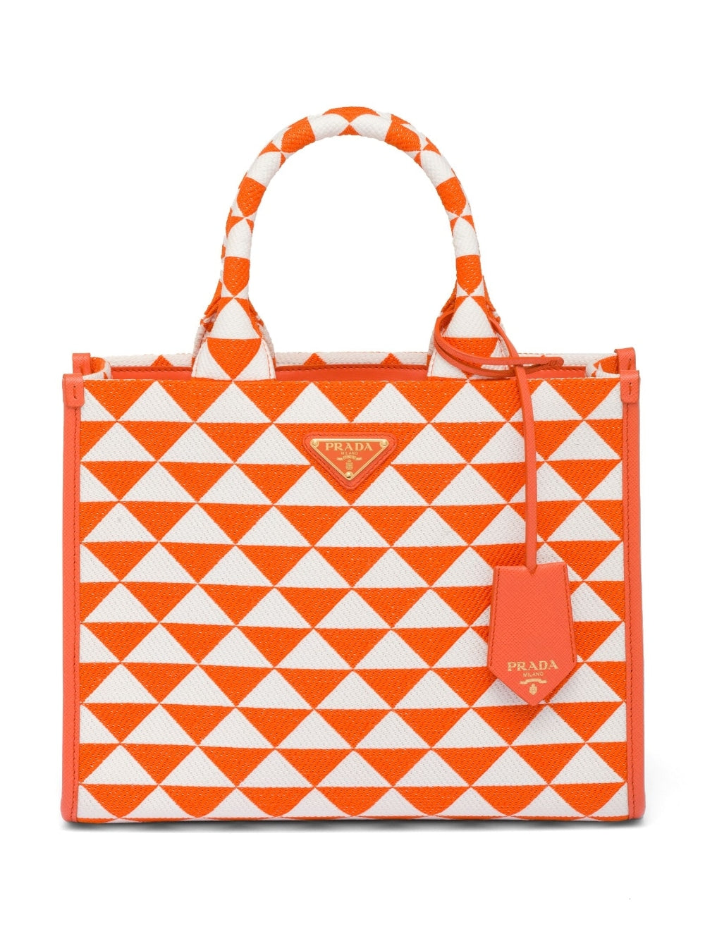 Pra*a small symbole embroidered tote bag