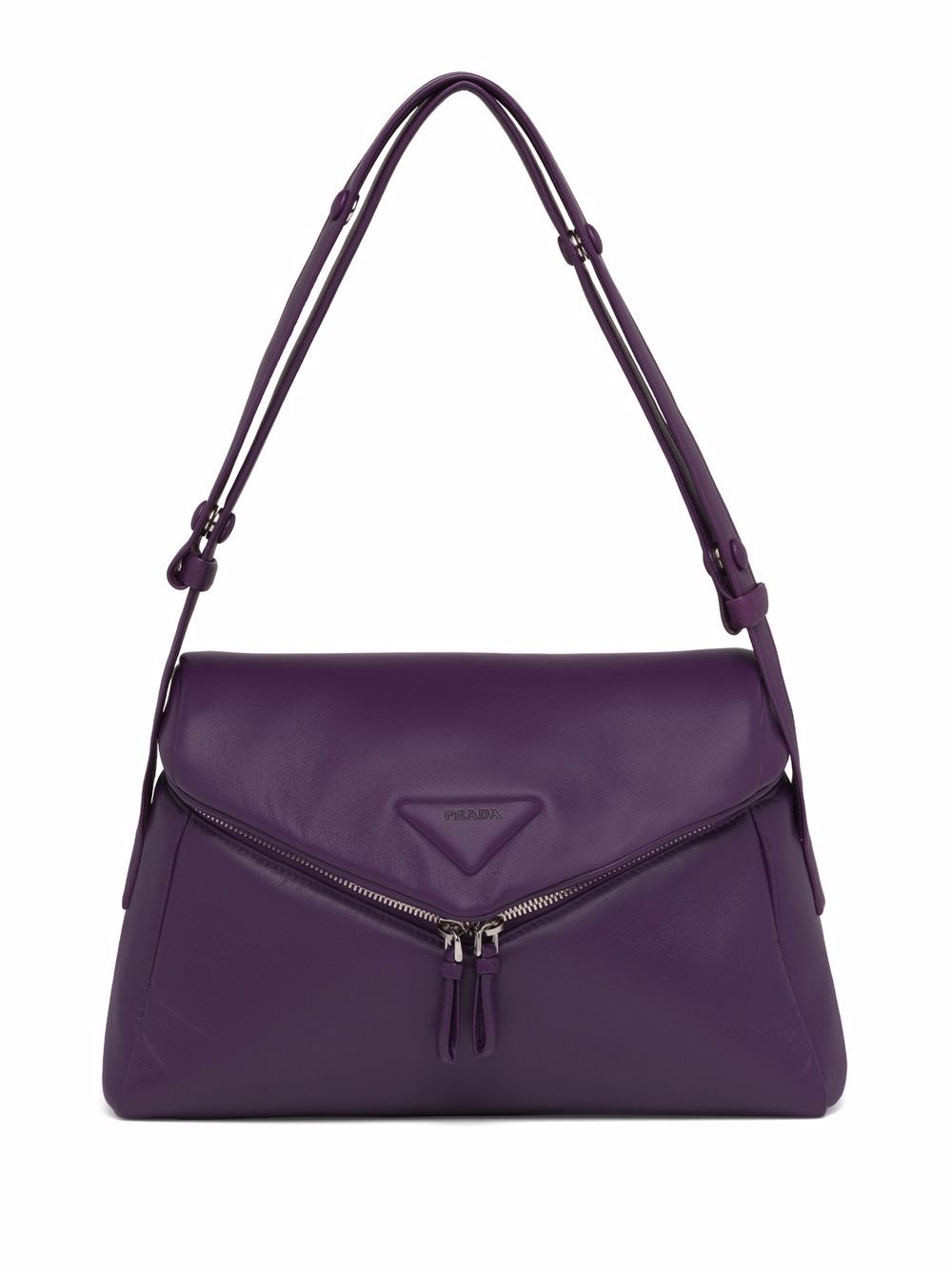 Pra*a logo-patch front-flap shoulder bag