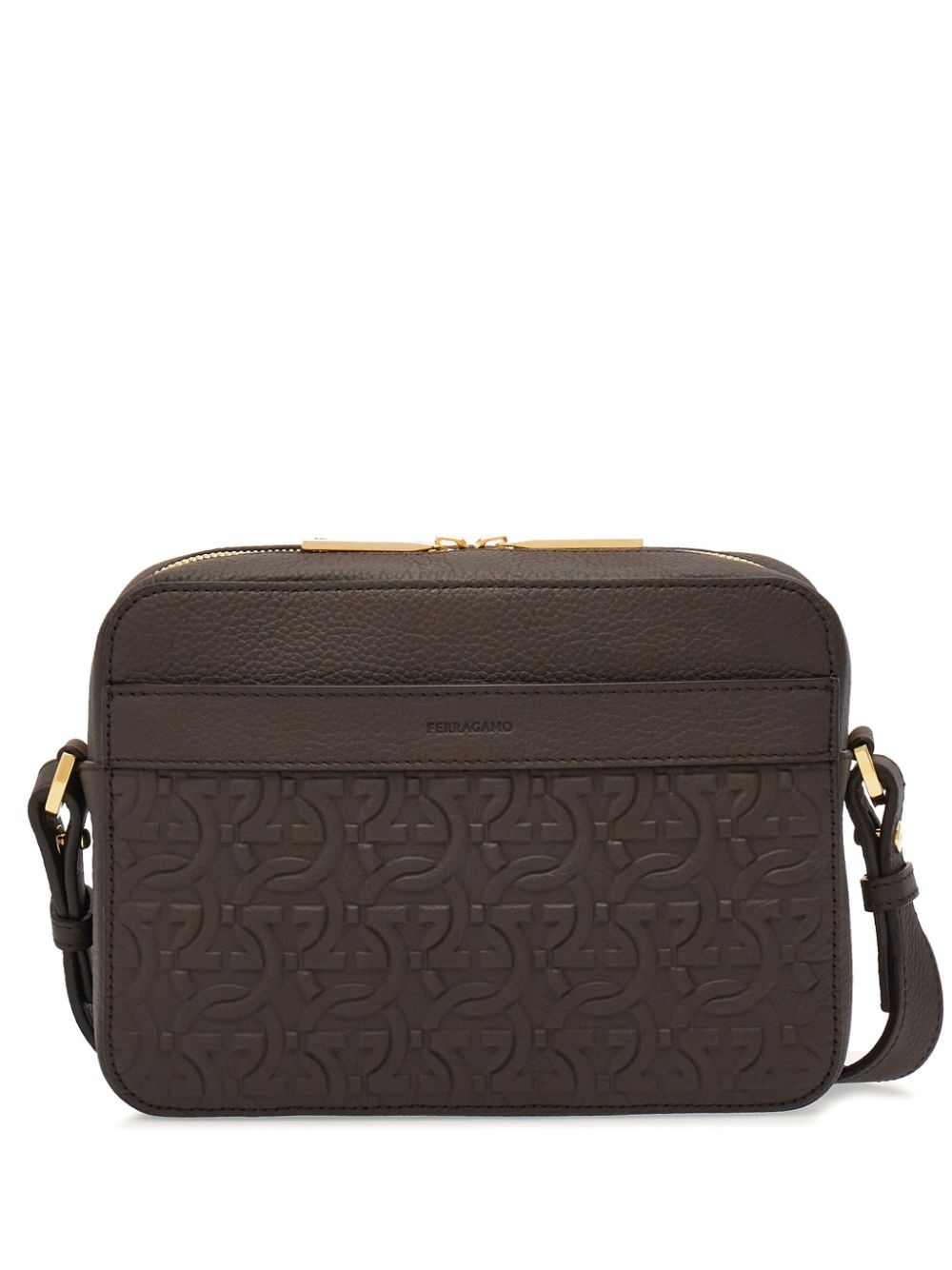 Ferragamo Gancini pebbled-texture shoulder bag