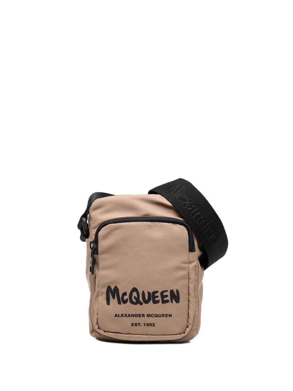 Alexander McQueen logo-print messenger bag