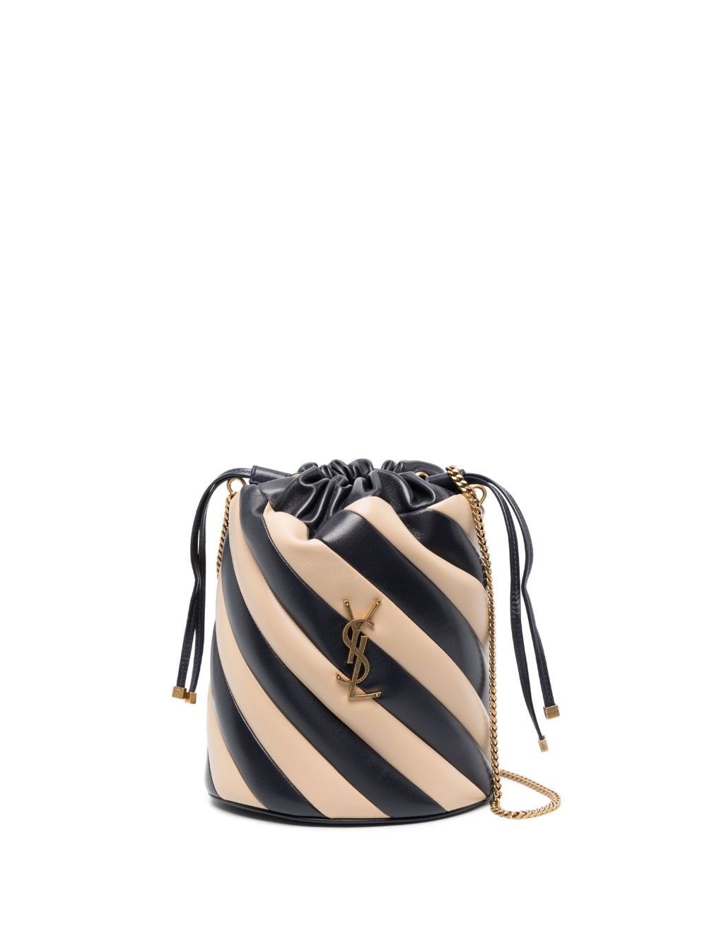 Saint Laurent Alix striped bucket bag