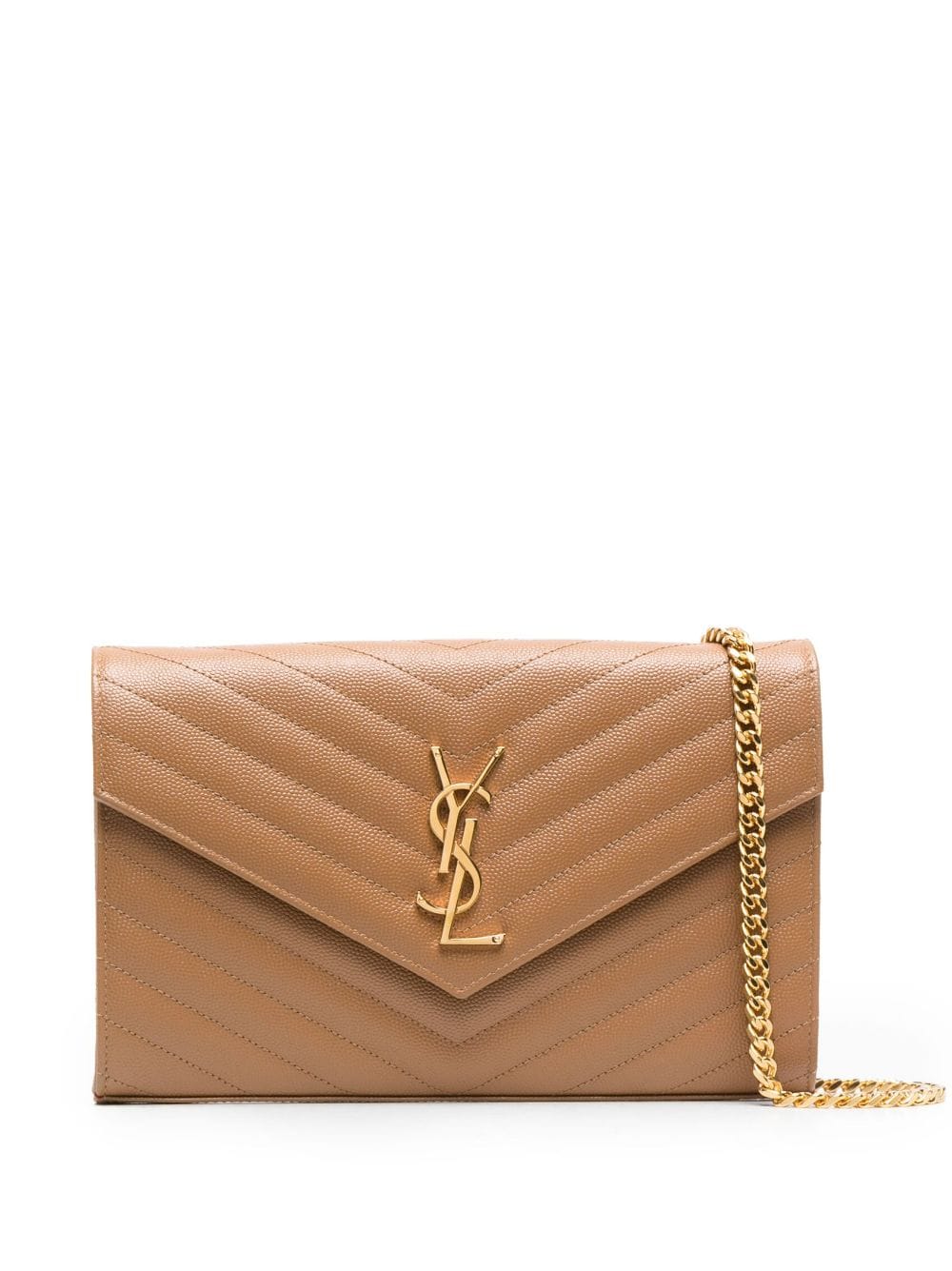Saint Laurent logo plaque matelassé clutch