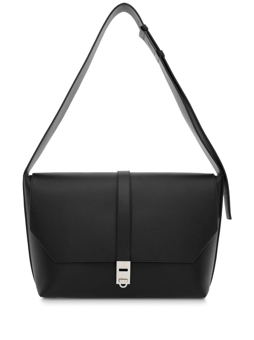 Ferragamo Gancini-buckle leather messenger bag