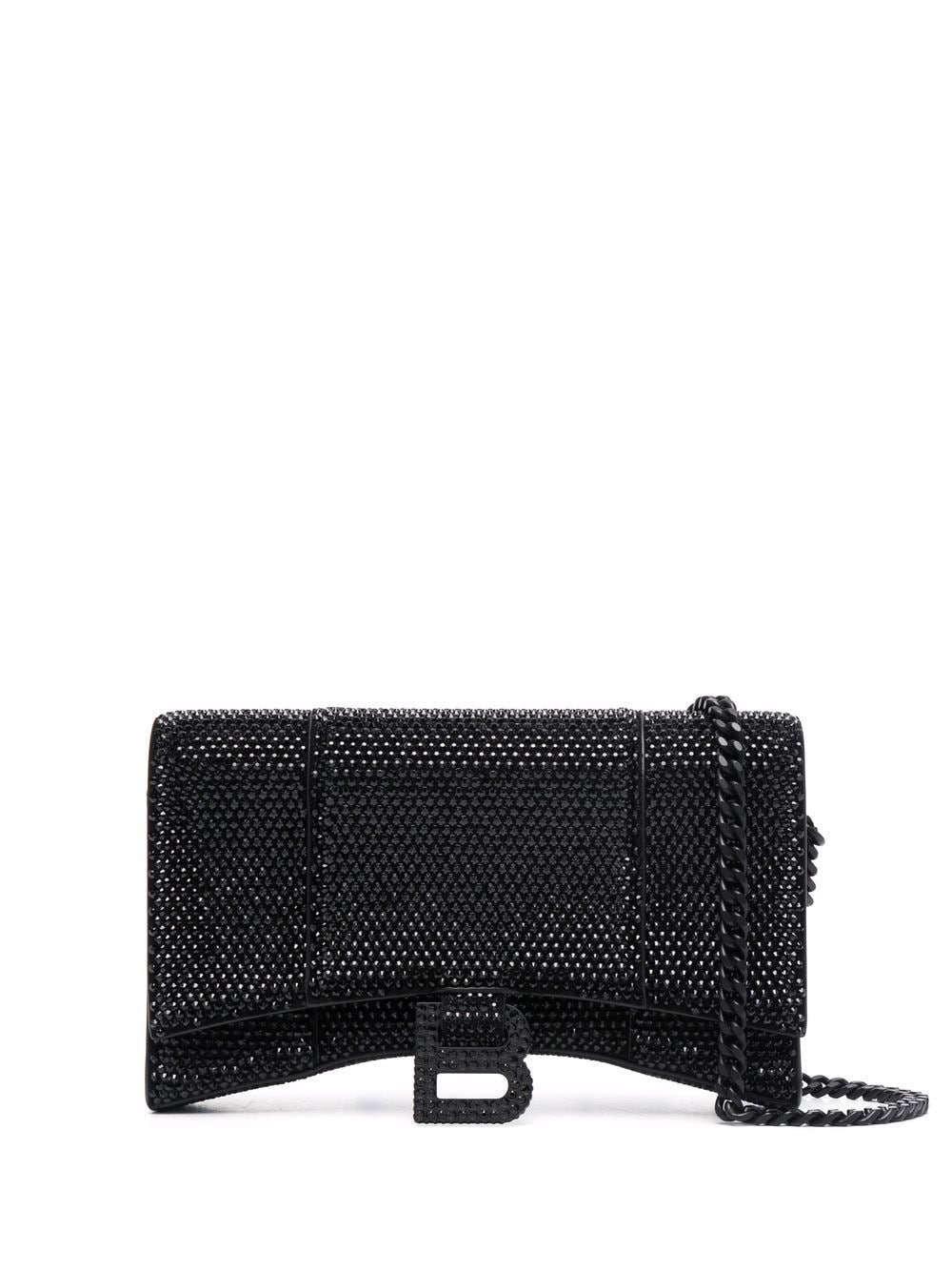 Ba*len*cia*ga hourglass crystal-studded crossbody bag