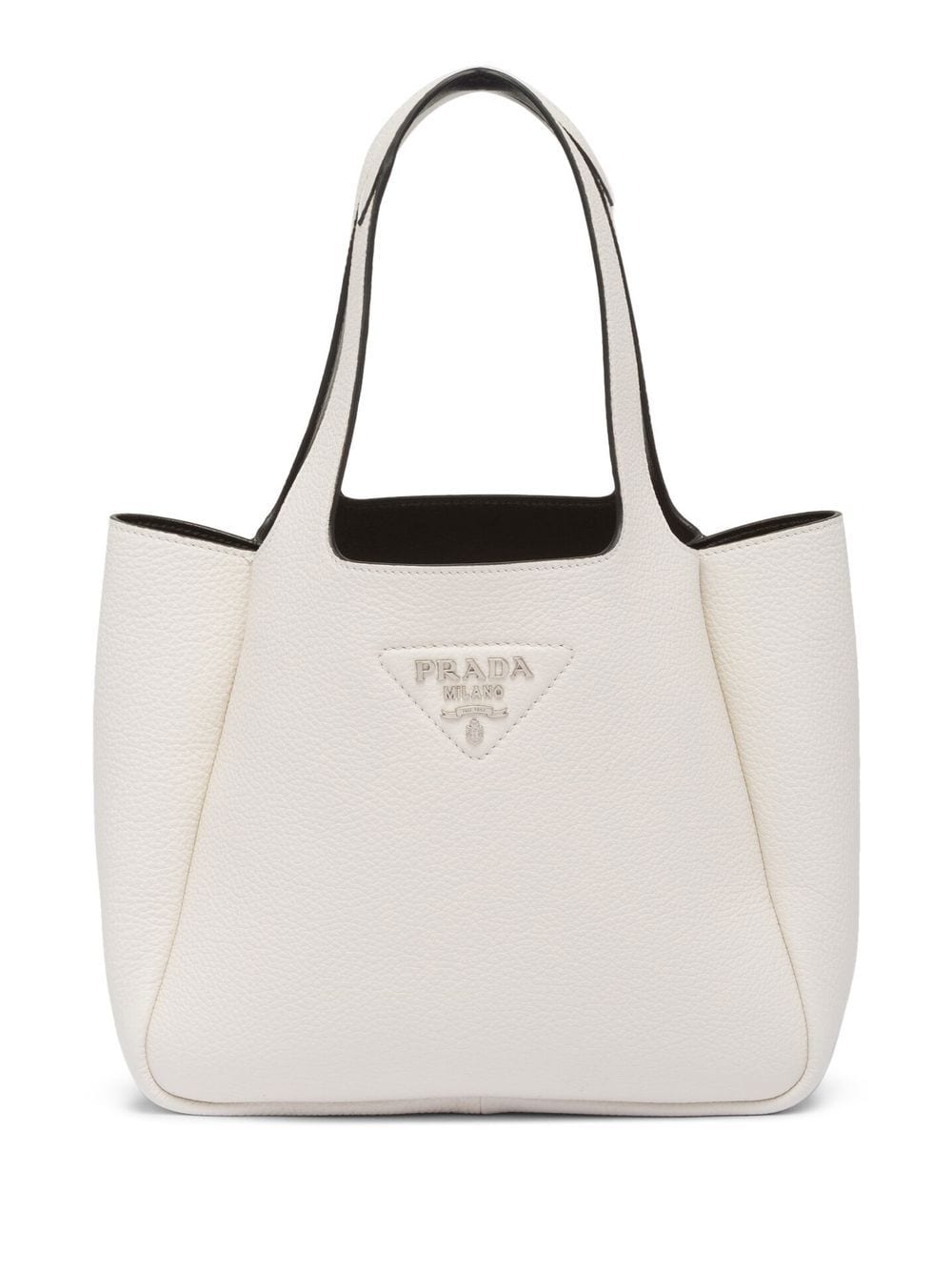 Pra*a pebbled logo-plaque tote bag