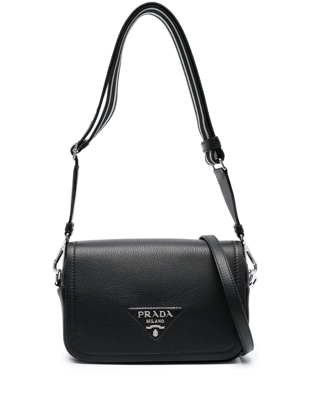 Pra*a logo-plaque leather satchel bag