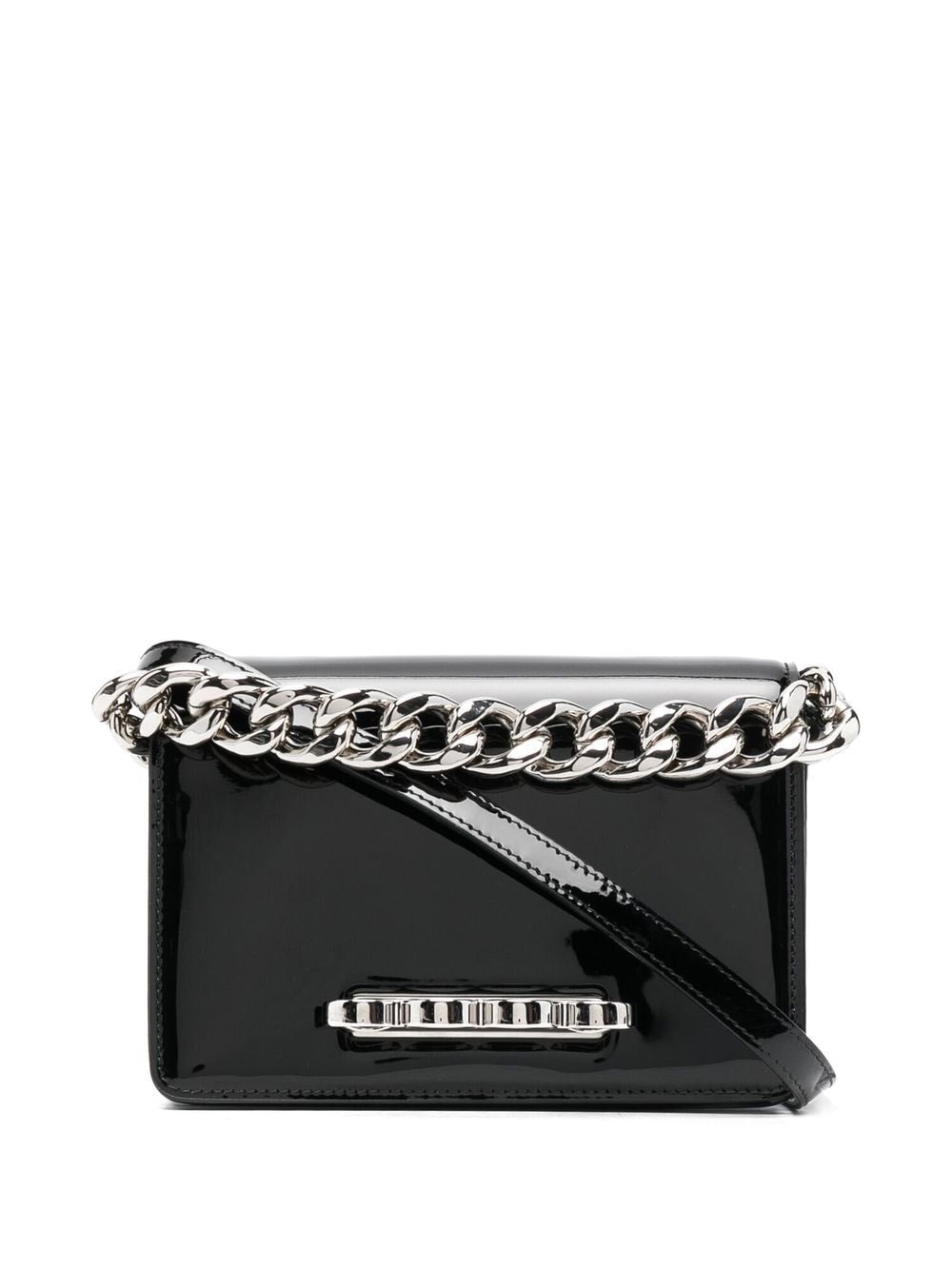Alexander McQueen Four ring patent-leather tote bag