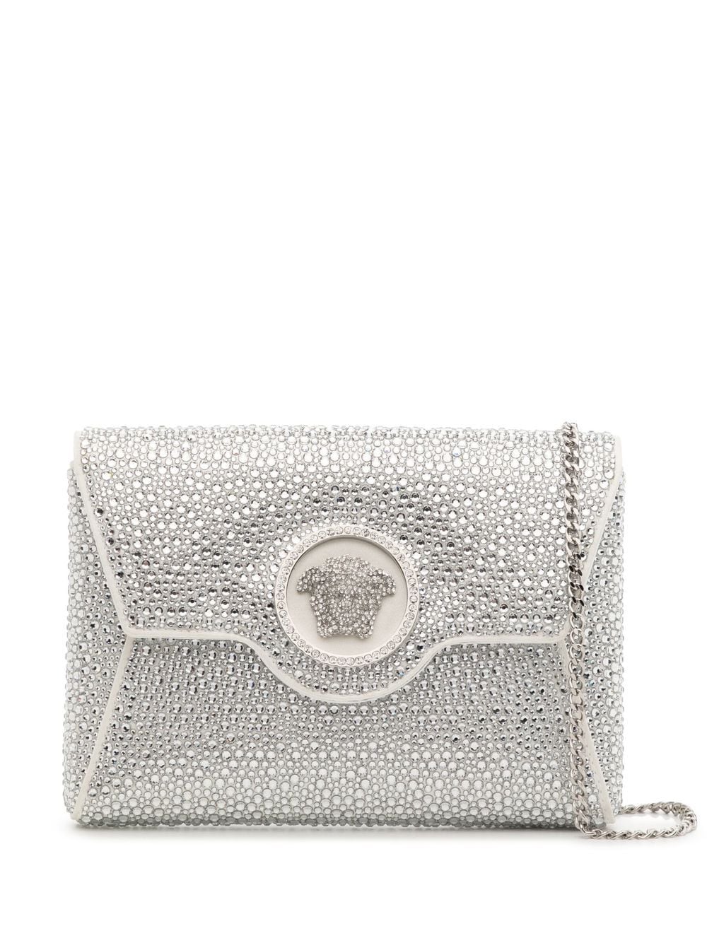 Versace La Medusa crystal envelope clutch