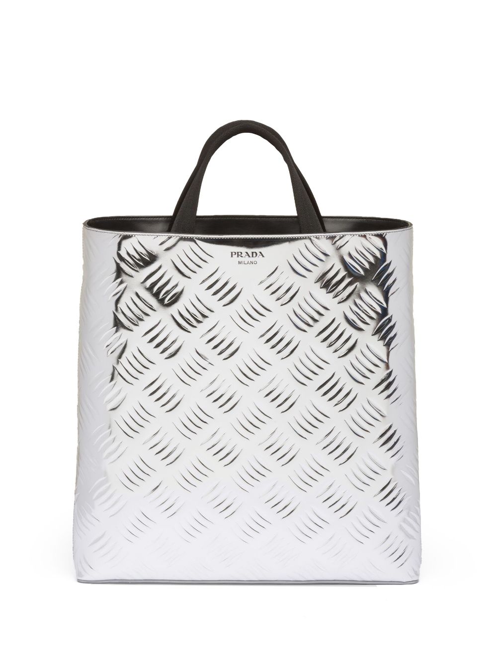 Pra*a textured metallic leather tote bag