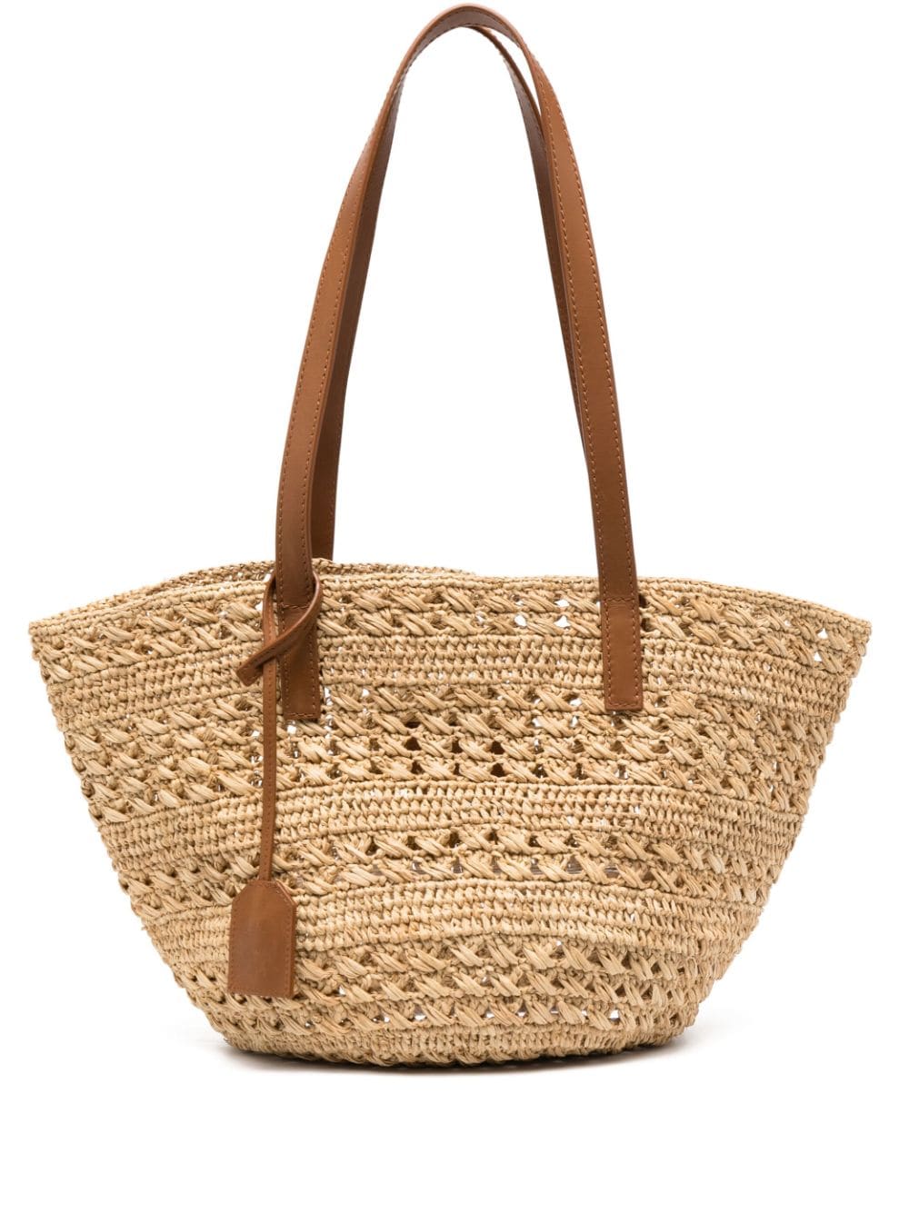 Saint Laurent crocheted raffia tote bag