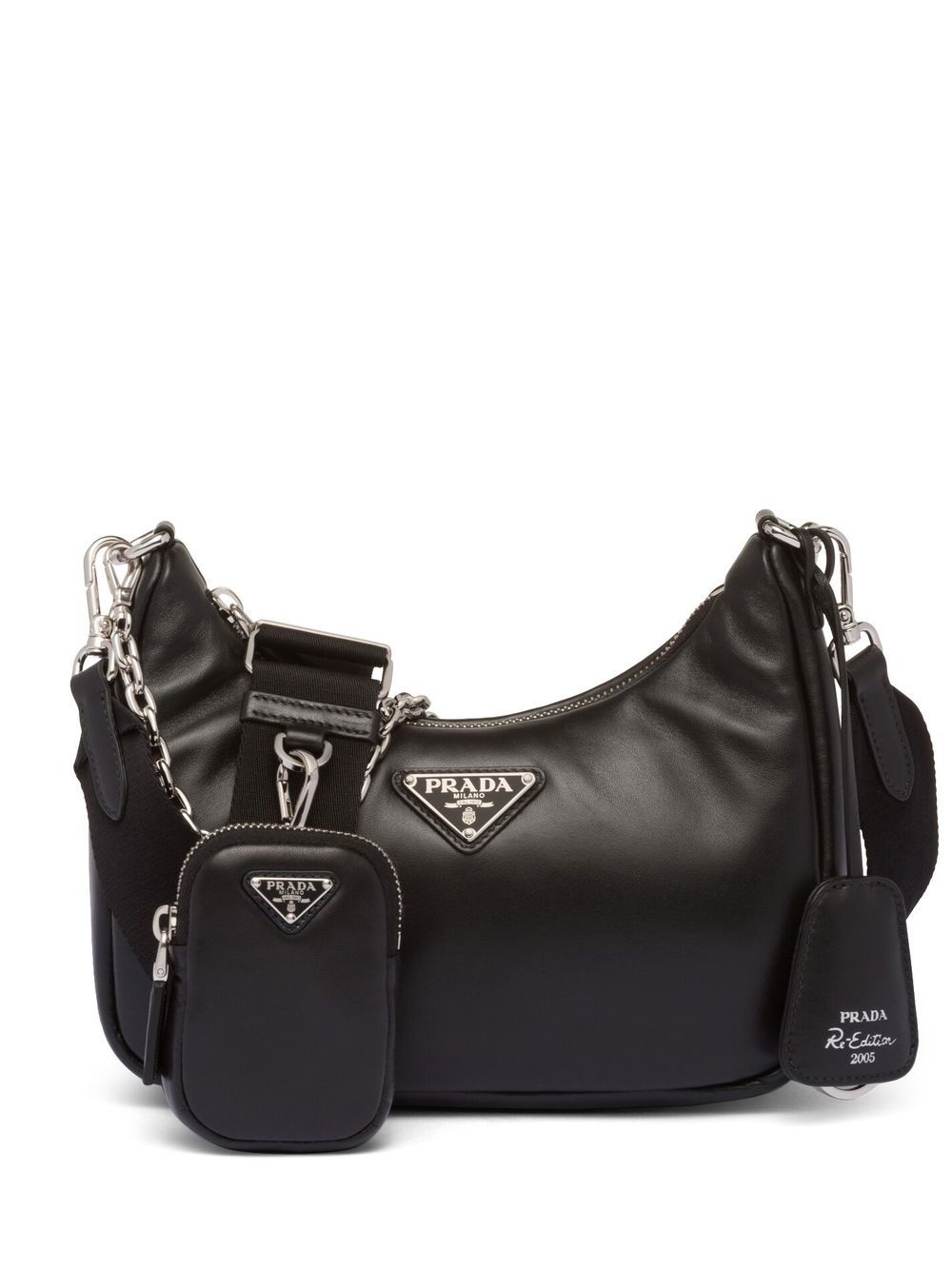 Pra*a re-edition 2005 padded leather shoulder bag