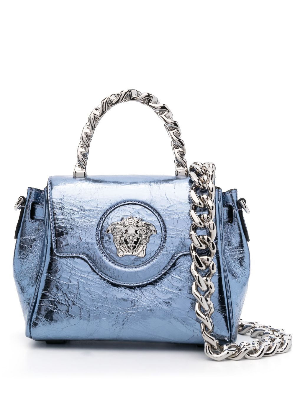 Versace small La Medusa Metallic leather tote bag