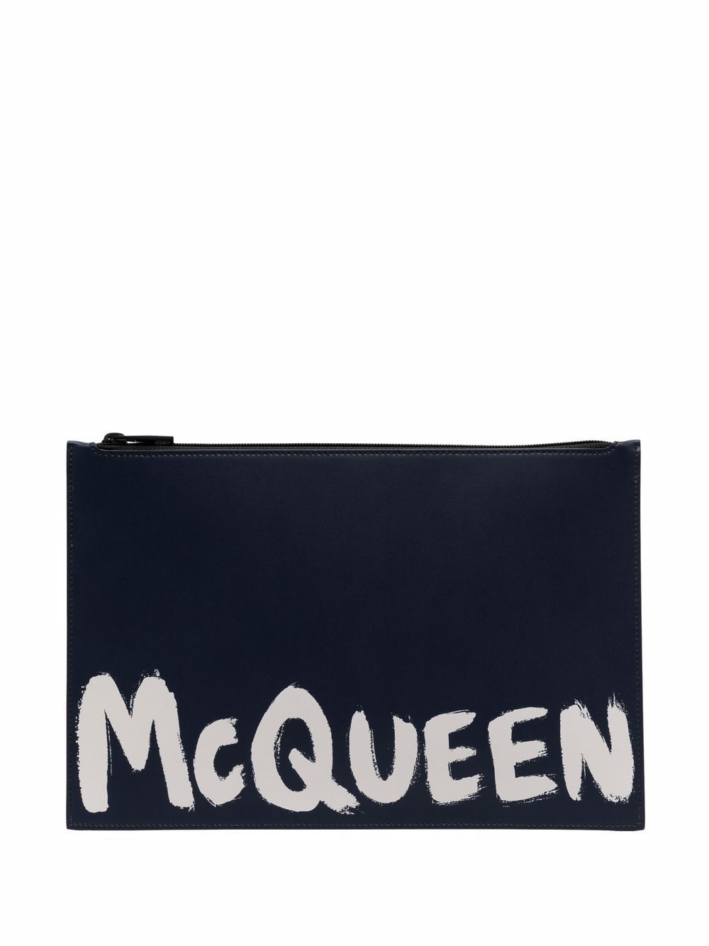 Alexander McQueen logo-print clutch bag