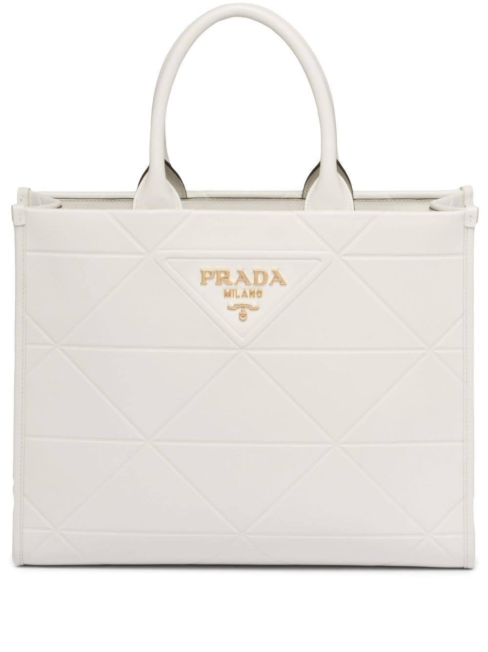 Pra*a medium symbole leather tote bag