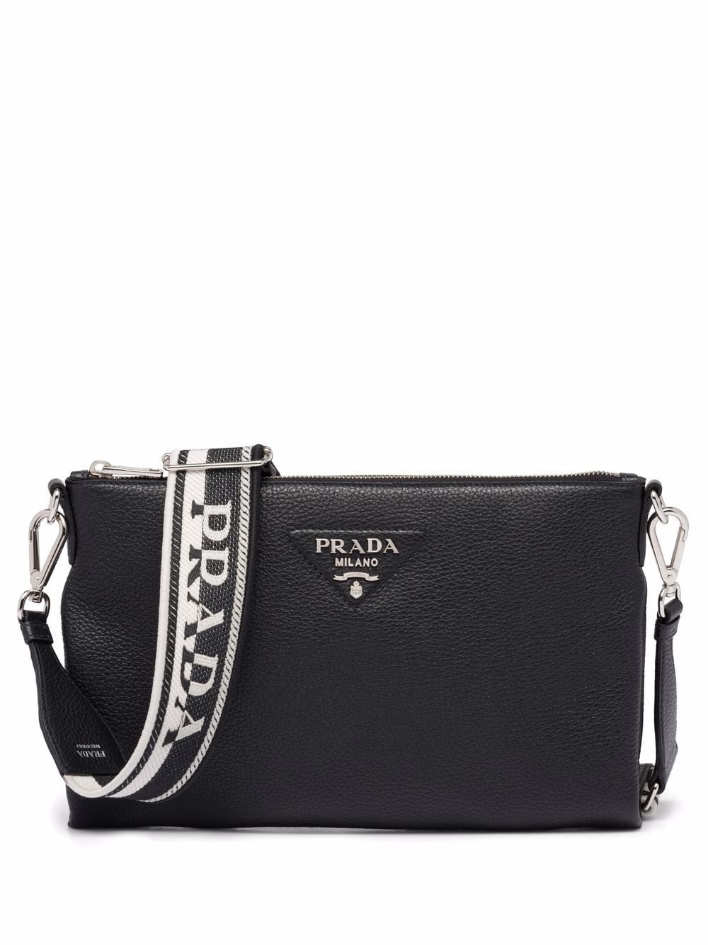 Pra*a flou logo-plaque shoulder bag
