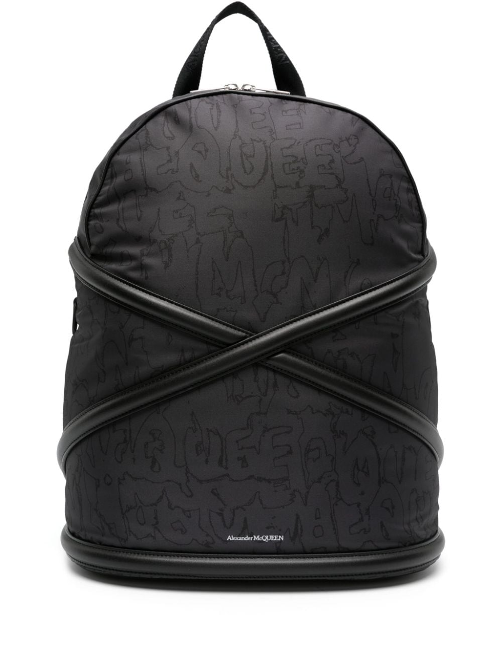 Alexander McQueen crossover-straps logo-print backpack