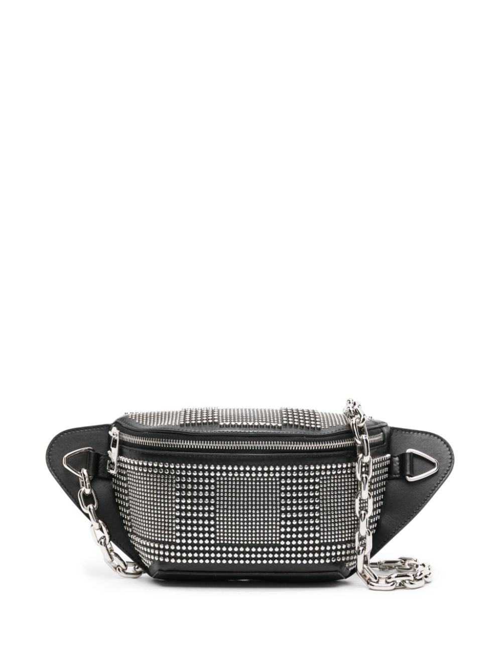 Alexander McQueen stud-embellished leather messenger bag