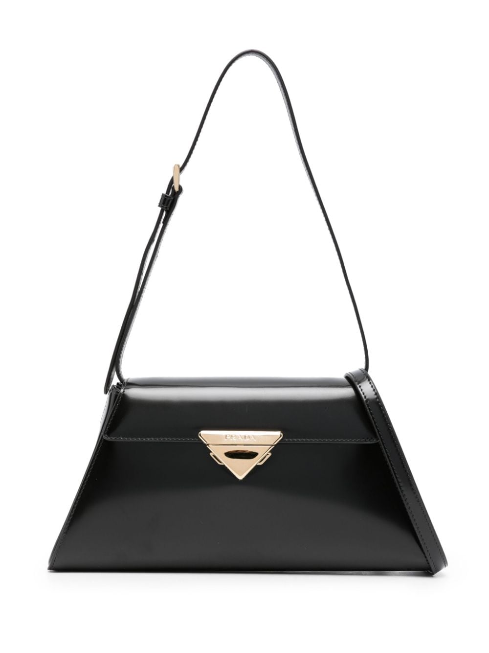 Pra*a triangle-logo leather shoulder bag