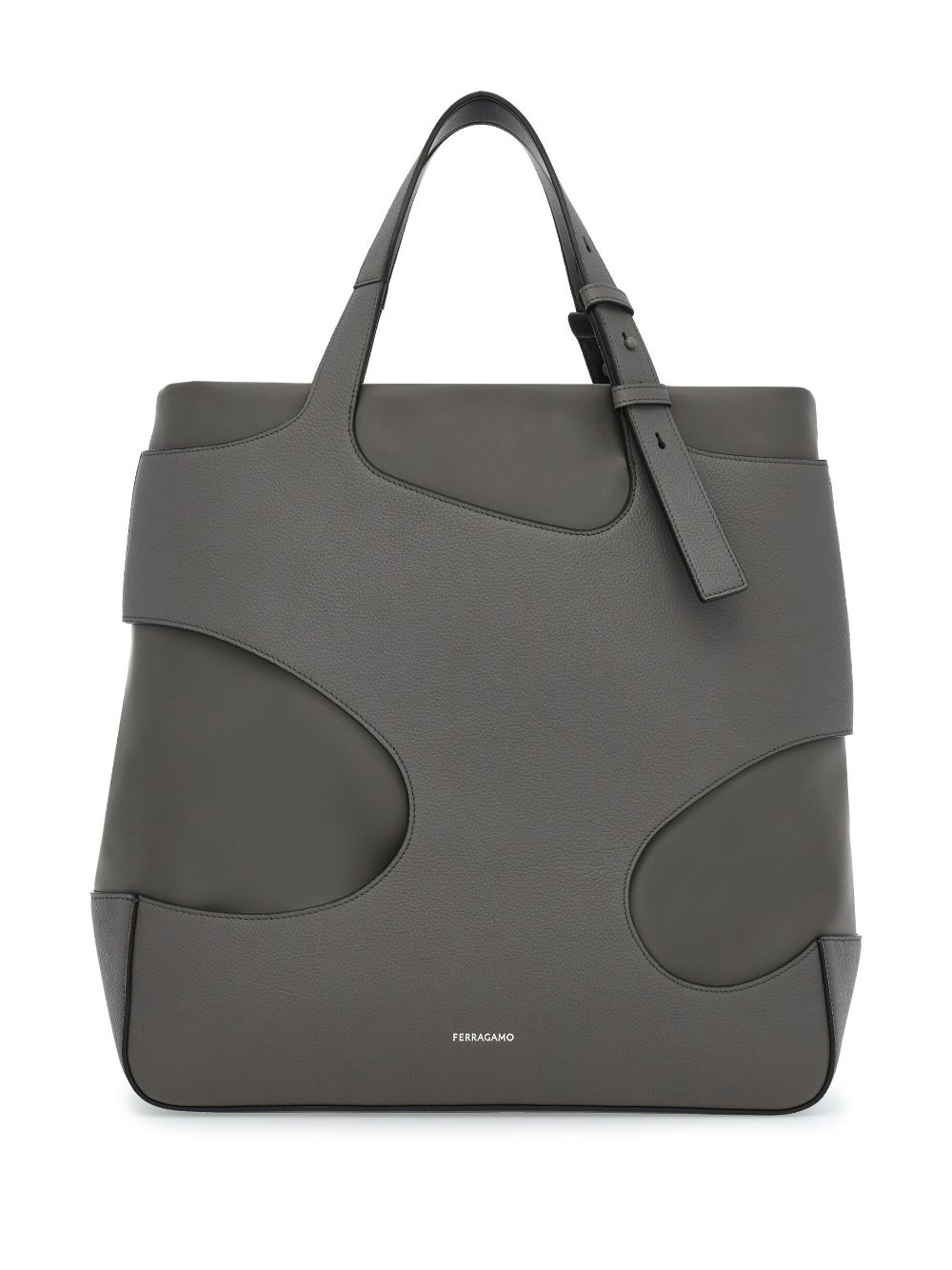 Ferragamo cut-out detail leather tote bag