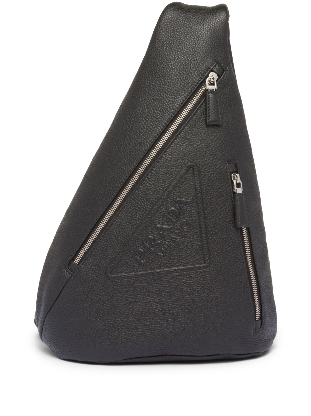 Pra*a logo-stamp leather backpack
