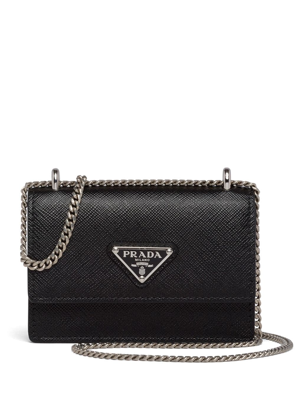 Pra*a logo-plaque wallet bag