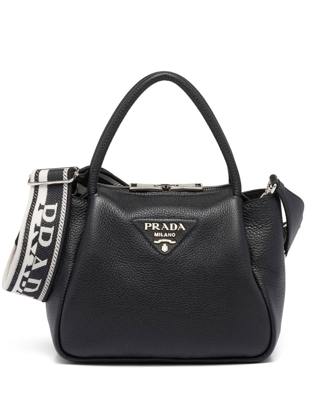 Pra*a logo-lettering top-handle bag