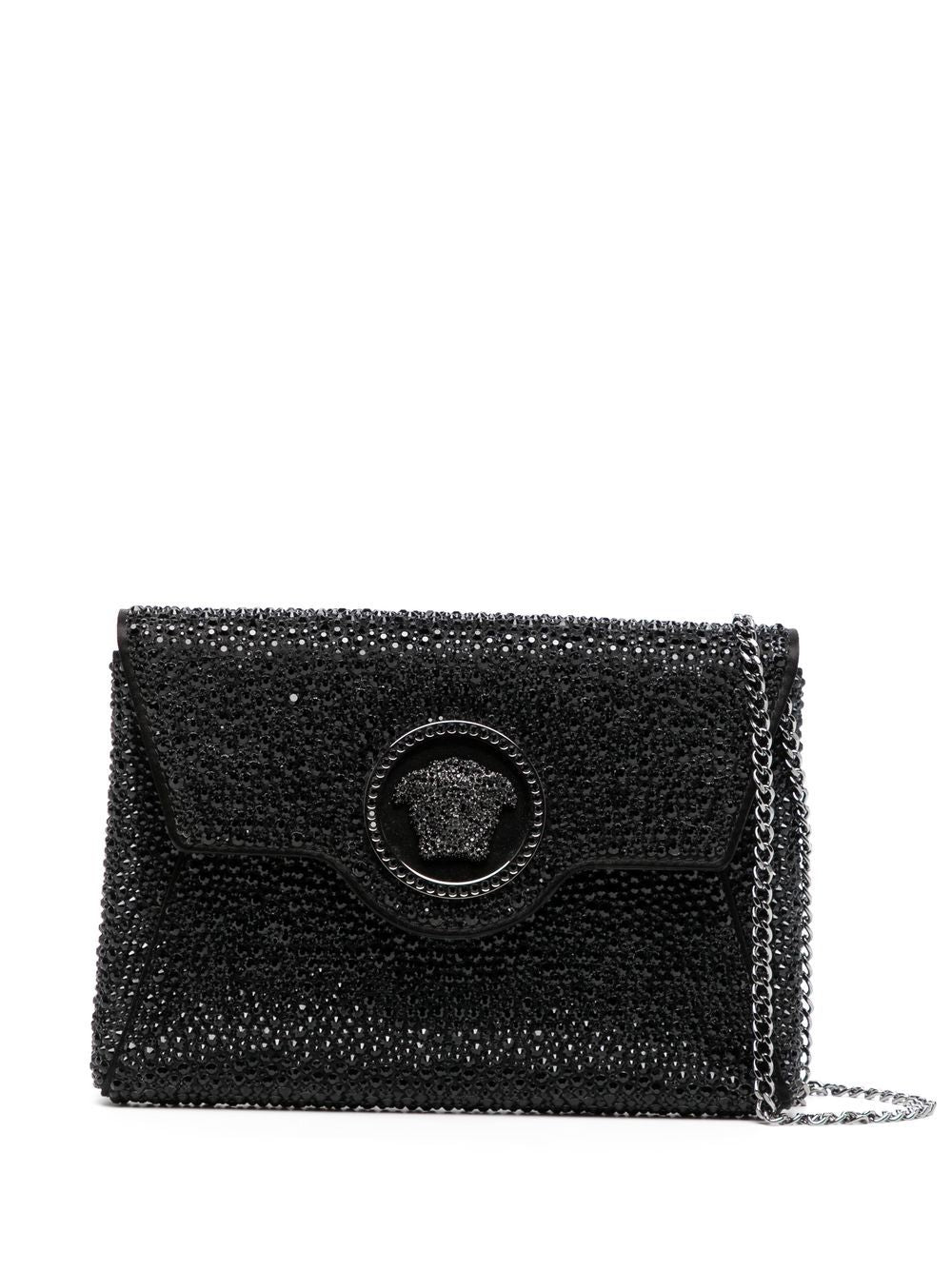 Versace La Medusa crystal envelope clutch