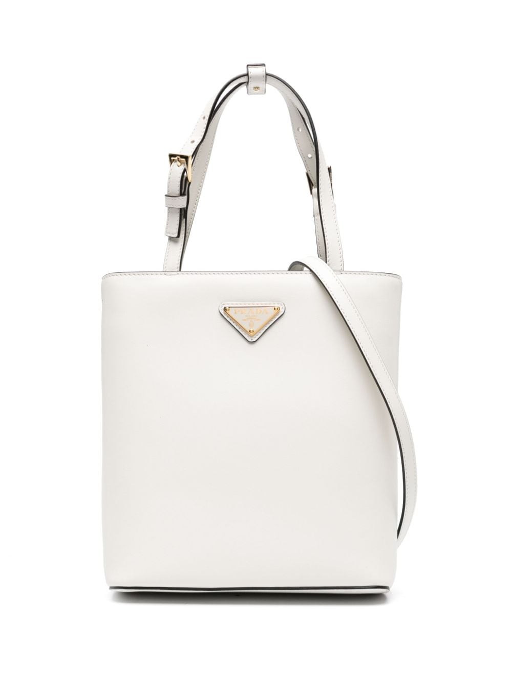 Pra*a triangle logo-appliqué tote bag