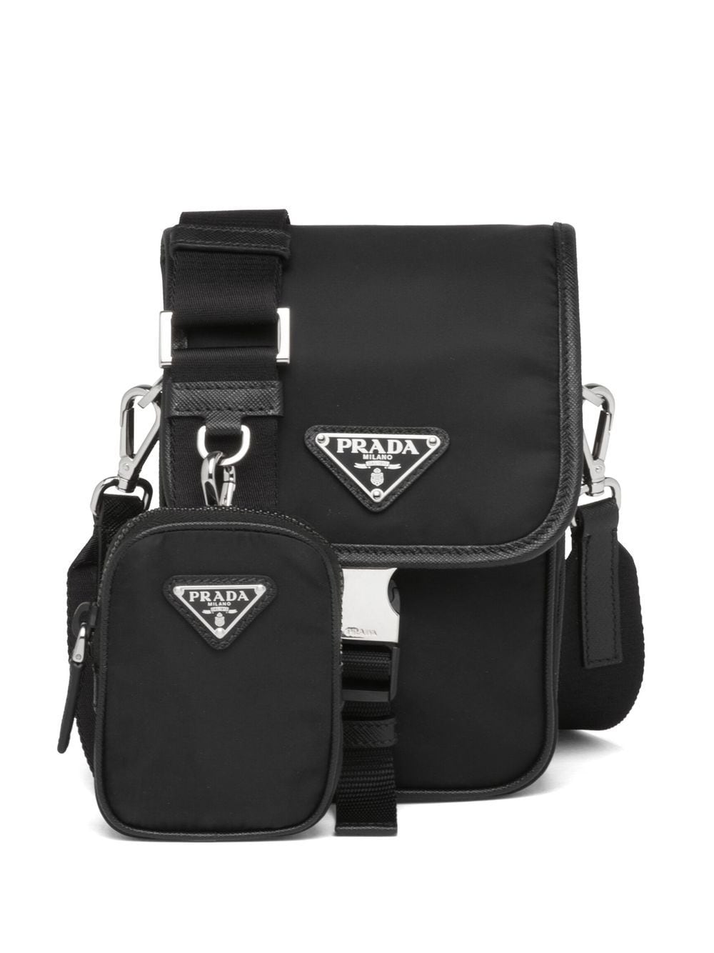 Pra*a saffiano triangle-logo re-nylon shoulder bag