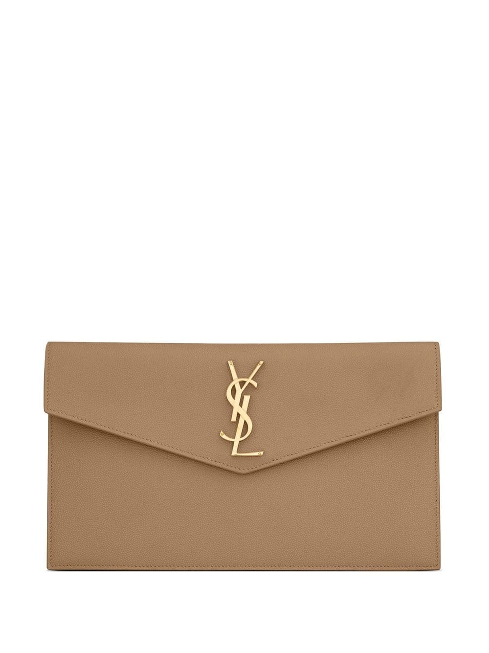 Saint Laurent logo-lettering leather clutch bag