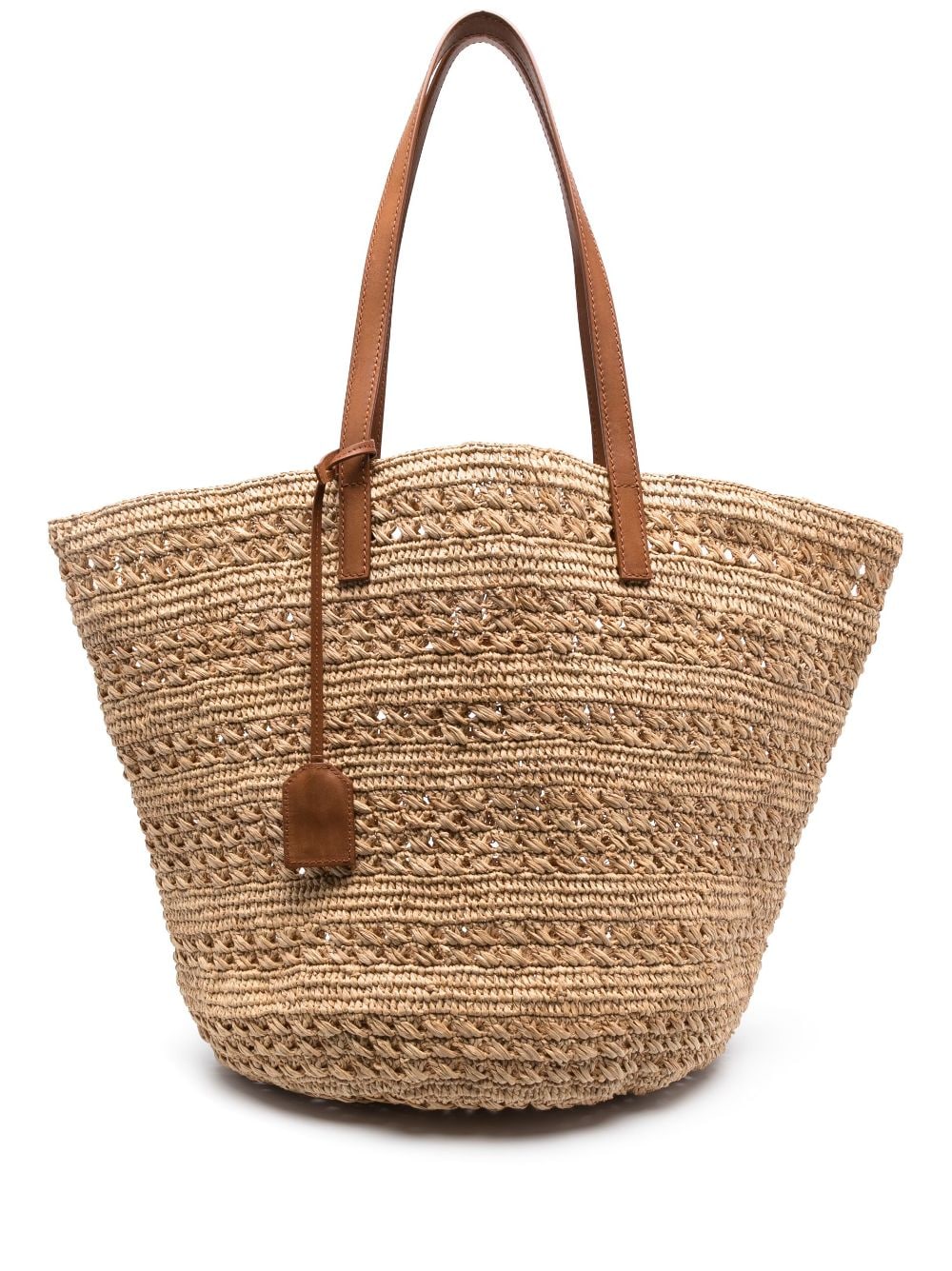 Saint Laurent interwoven raffia tote