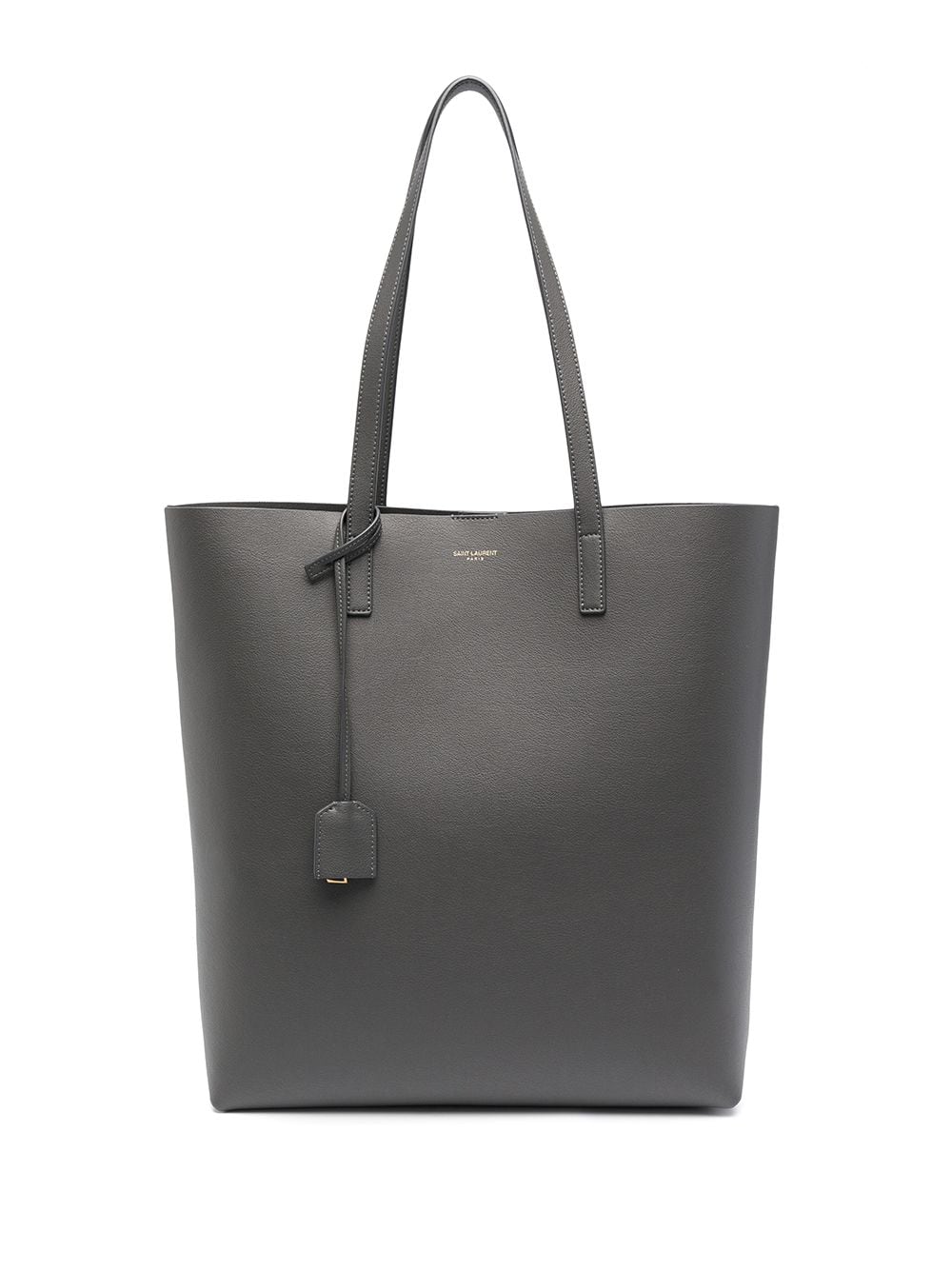 Saint Laurent logo-stamp leather tote bag