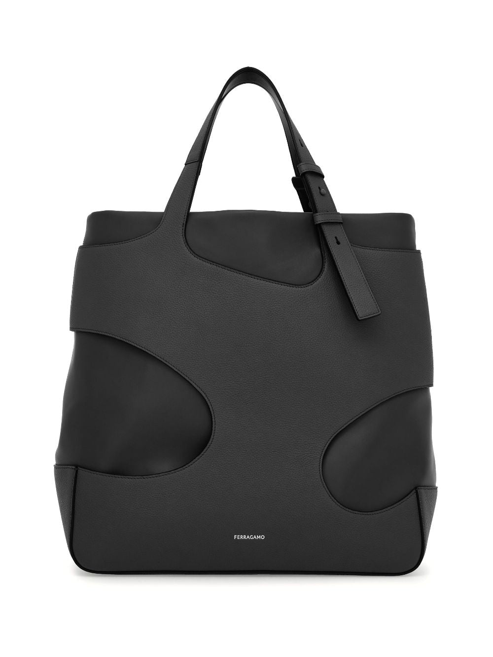 Ferragamo cut-out detail leather tote bag