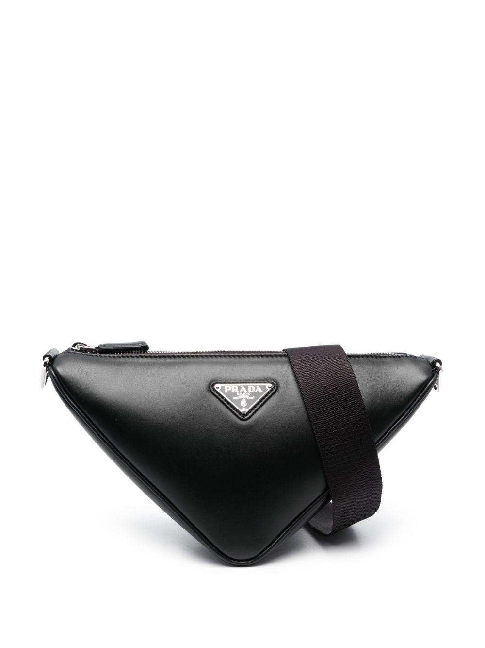 Pra*a triangle logo plaque crossbody bag