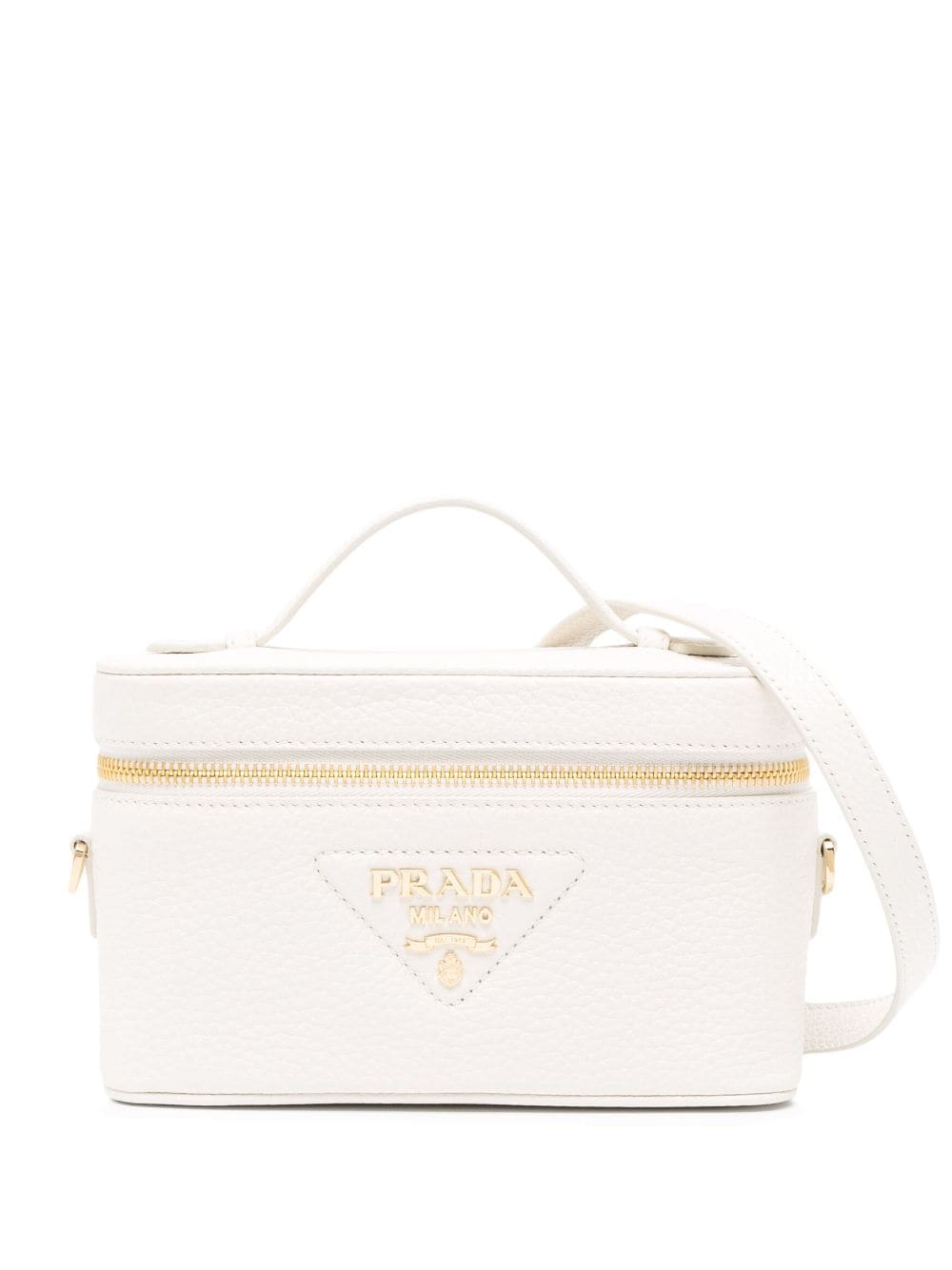 Pra*a logo-plaque leather mini bag