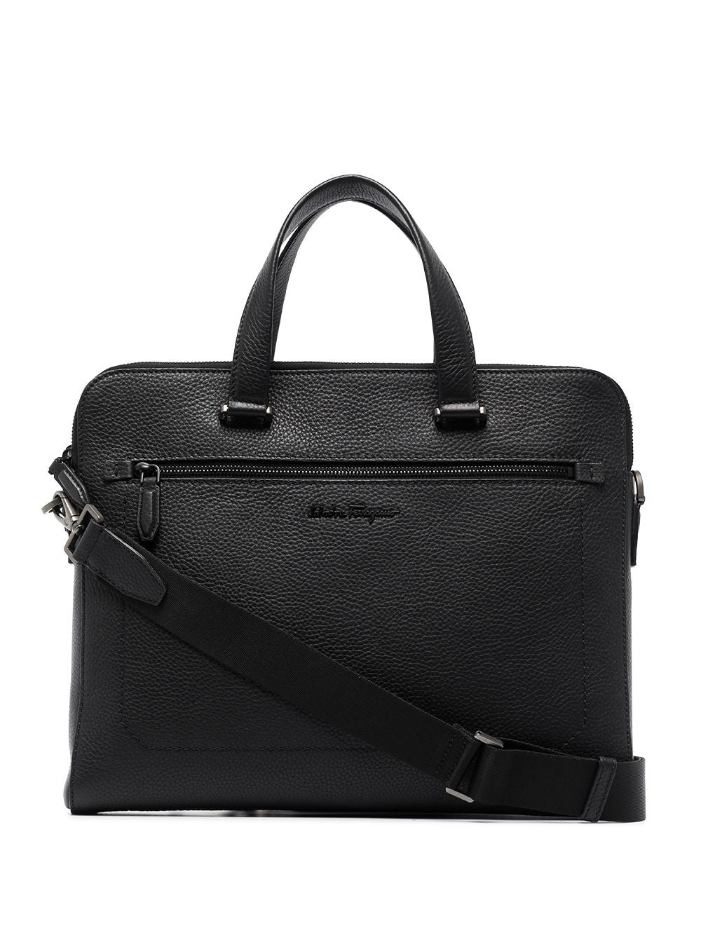Ferragamo logo-plaque leather briefcase