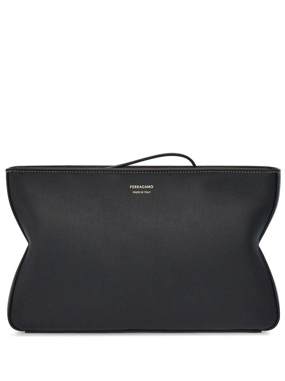 Ferragamo logo-stamp leather clutch bag