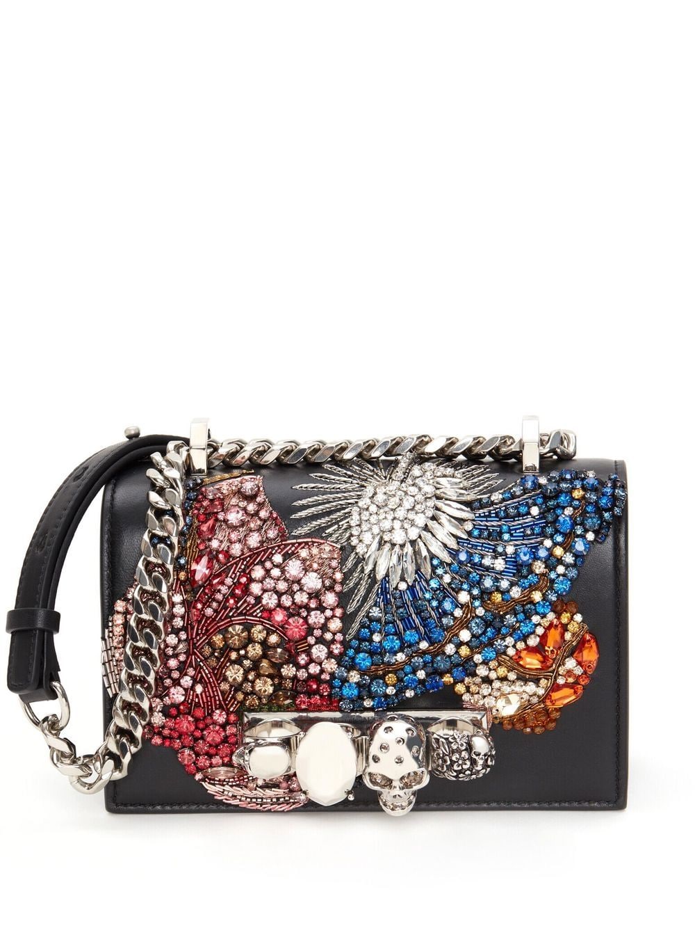 Alexander McQueen crystal-embellished leather mini bag