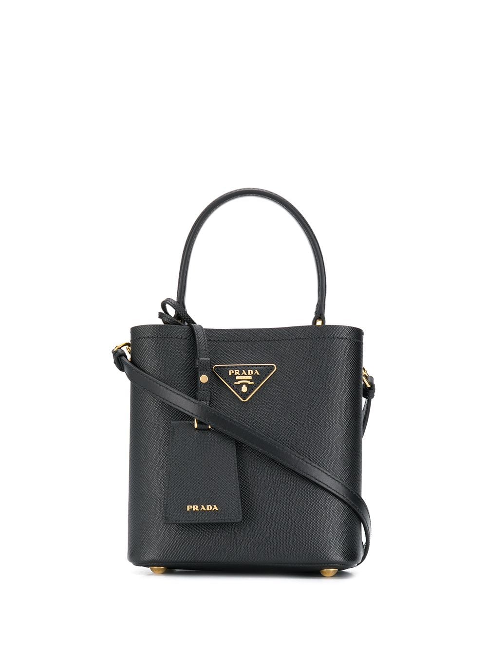 Pra*a logo plaque bucket bag