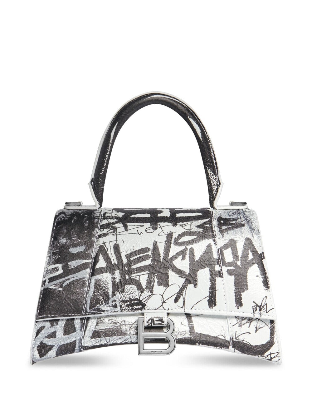 Ba*len*cia*ga graffiti-print leather shoulder bag
