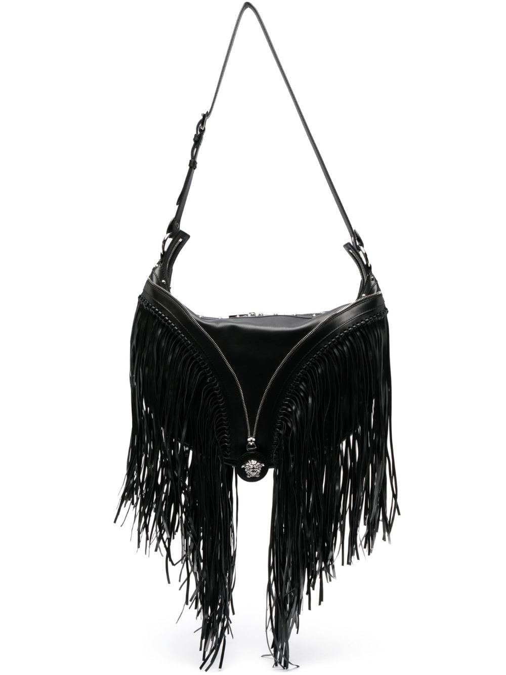 Versace Repeat fringed shoulder bag