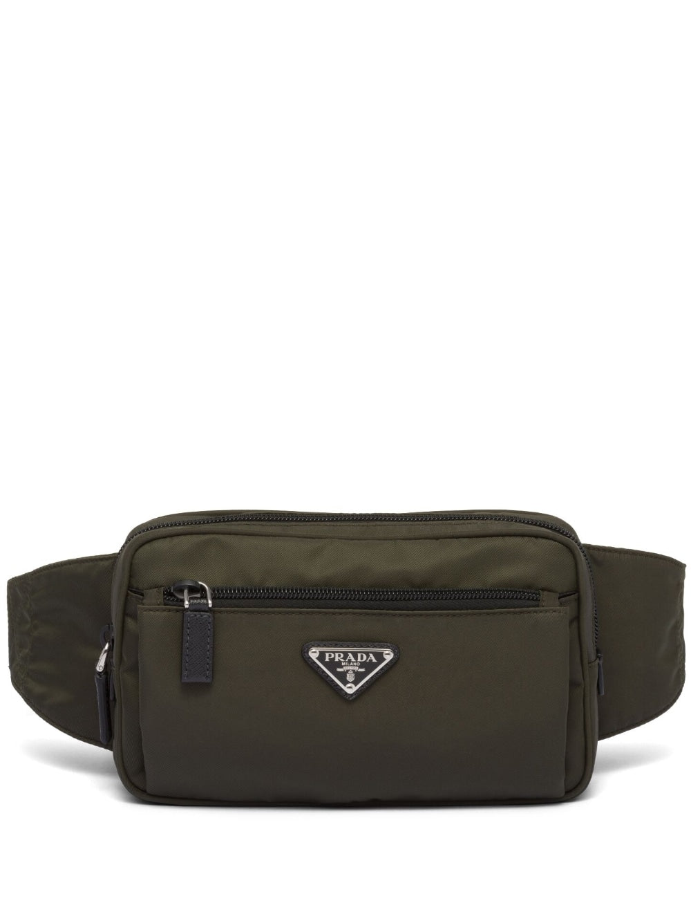 Pra*a re-nylon and saffiano leather belt bag