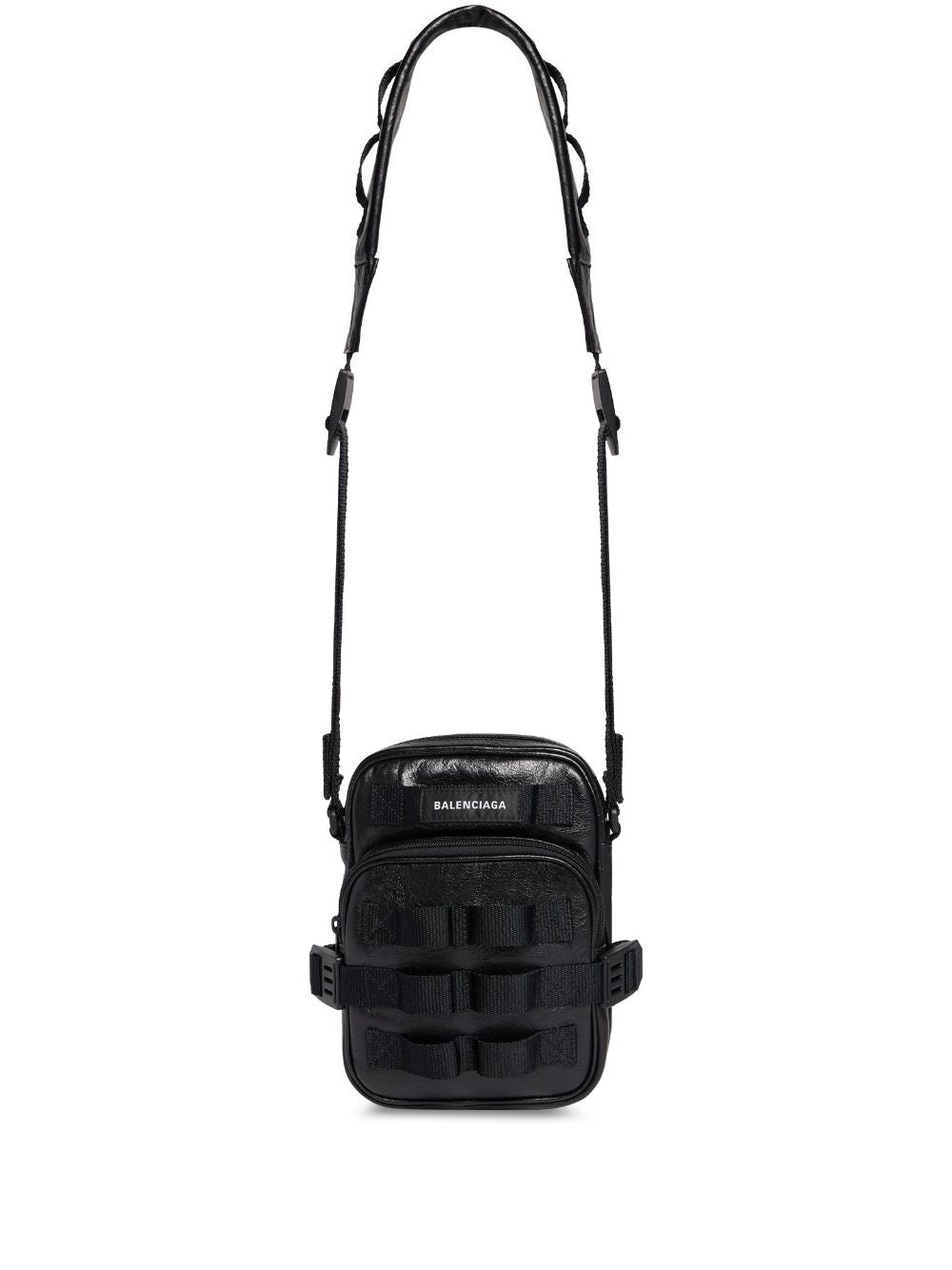 Ba*len*cia*ga army leather messenger bag