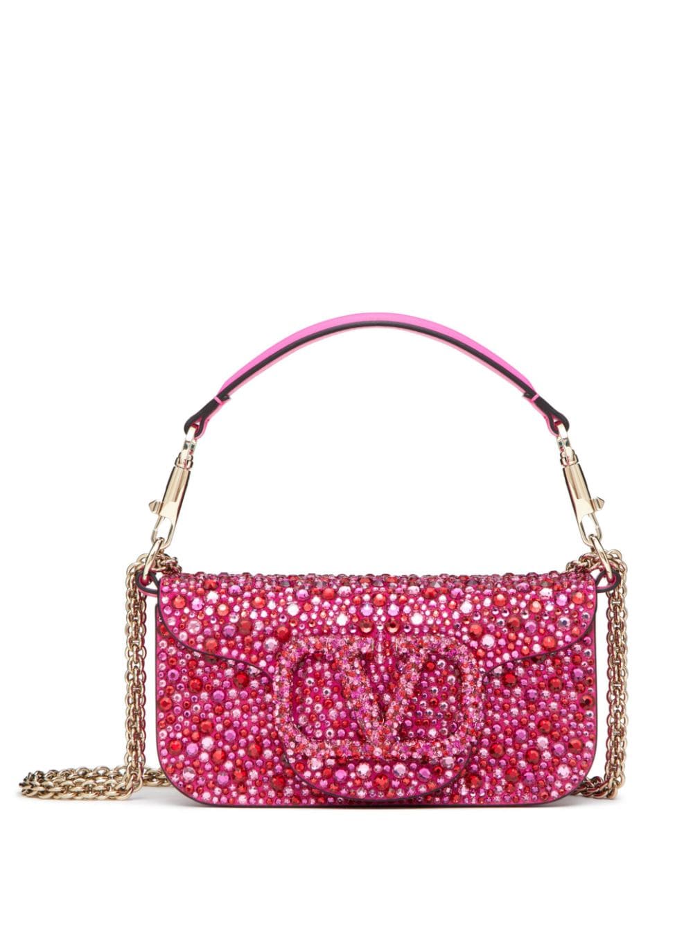 Valentino Garavani small Locò rhinestone-embellished shoulder bag