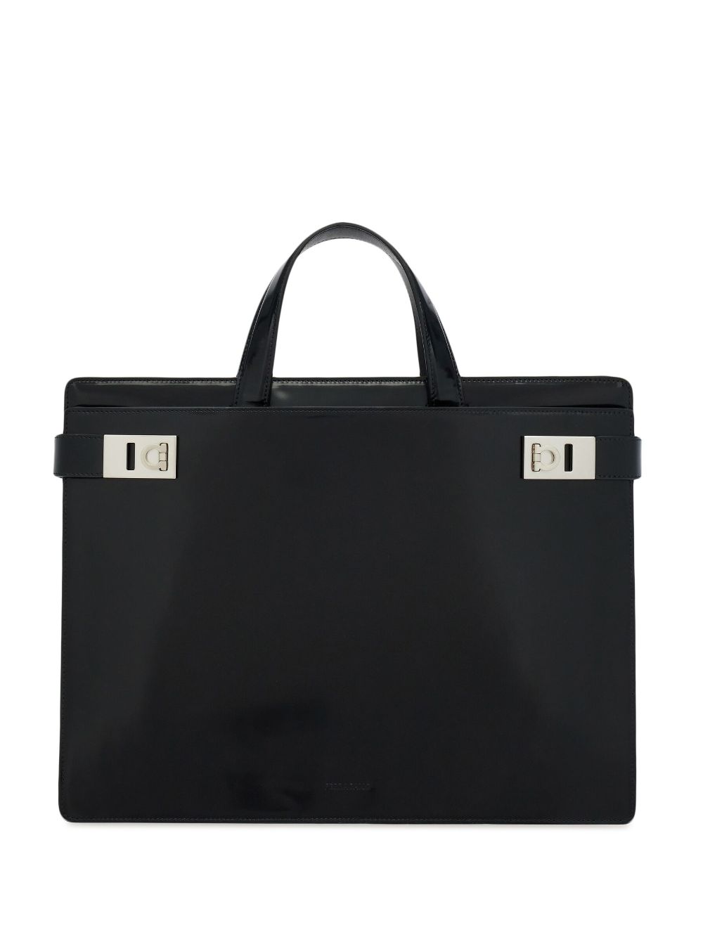Ferragamo Gancini-buckle leather briefcase