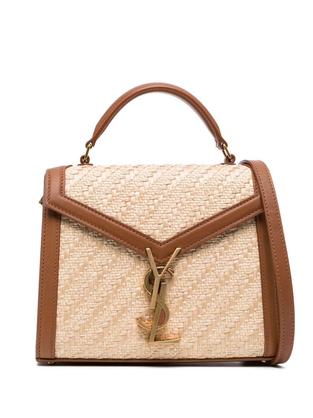 Saint Laurent mini Cassandra raffia tote bag