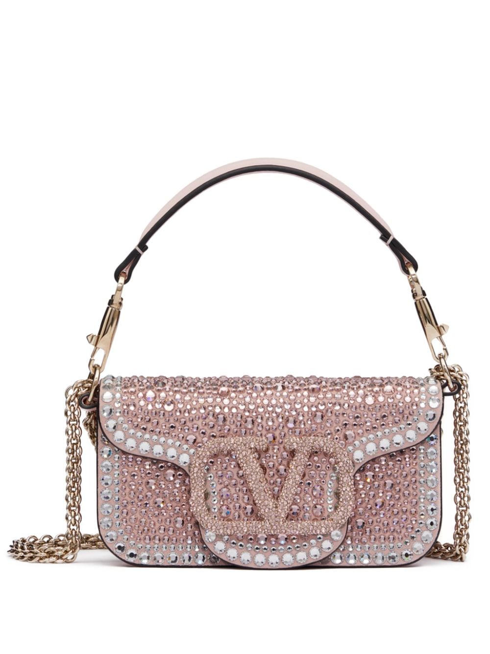 Valentino Garavani small Locò rhinestone-embellished shoulder bag
