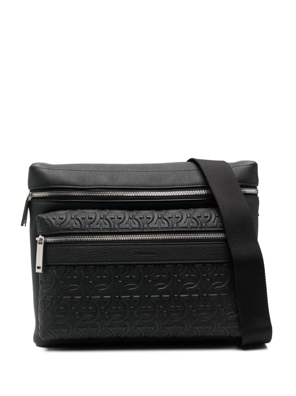 Ferragamo Gancini-pattern leather crossbody bag