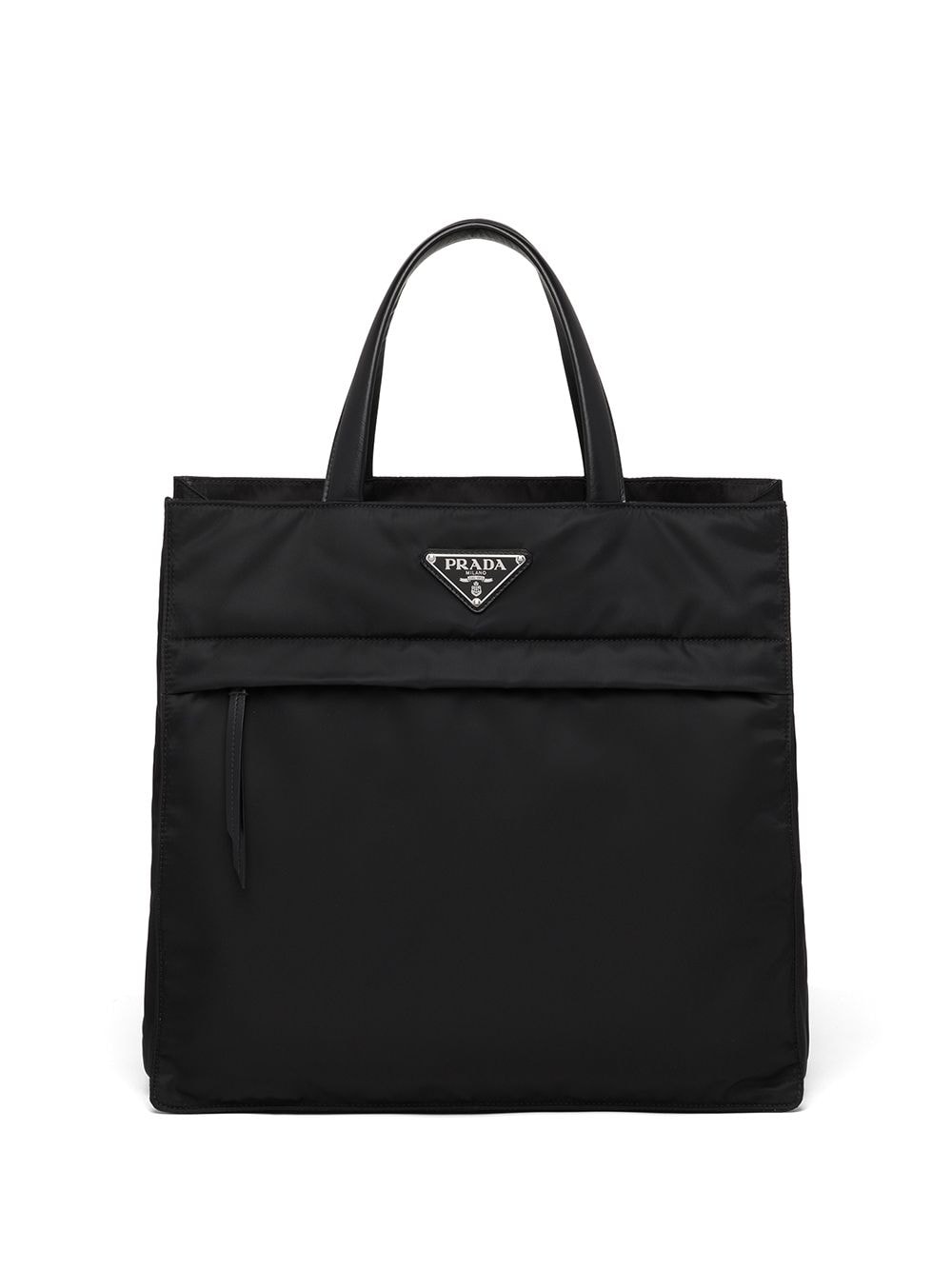 Pra*a re-nylon logo plaque tote bag
