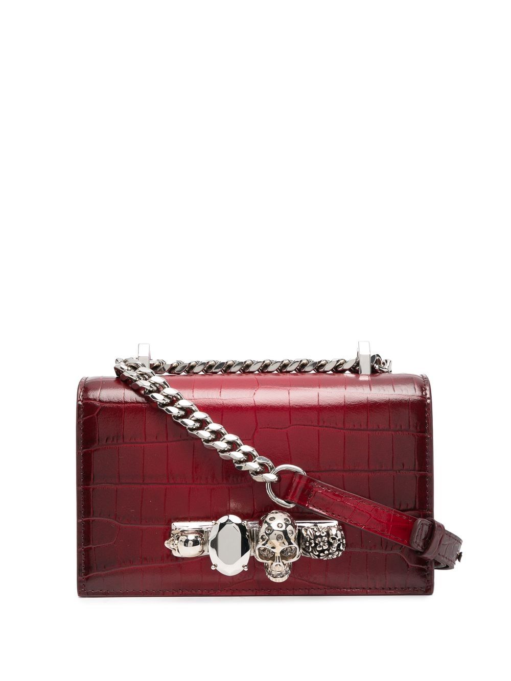 Alexander McQueen Four-ring crystal-embellished shoulder bag